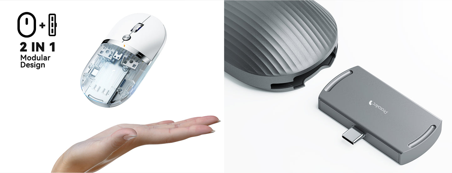 ProtoArc HubMouse Multi-functional Type-C Hub Wireless Advanced Mouse