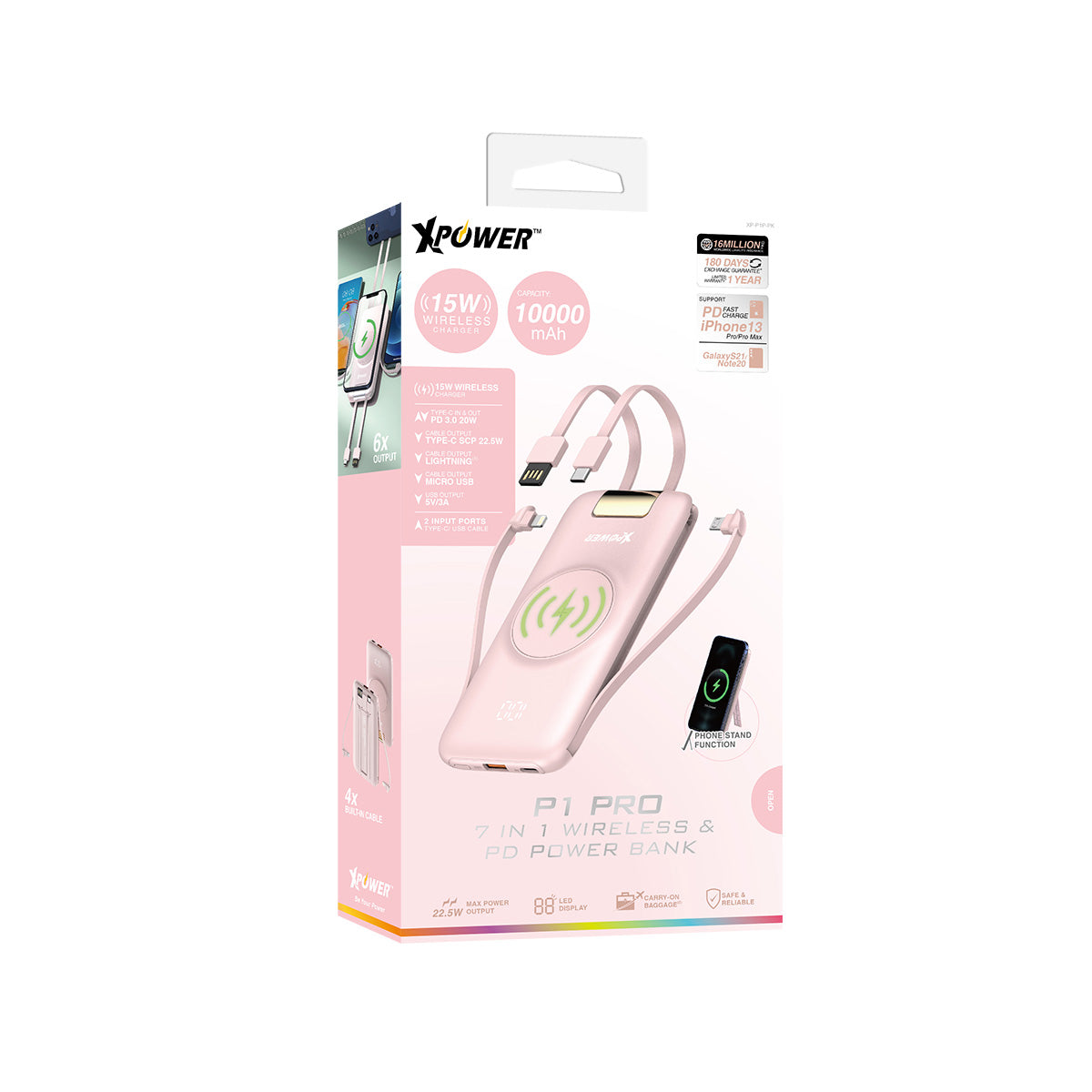XPower P1 PRO 7合1無線+PD外置充電器 (品牌直送)