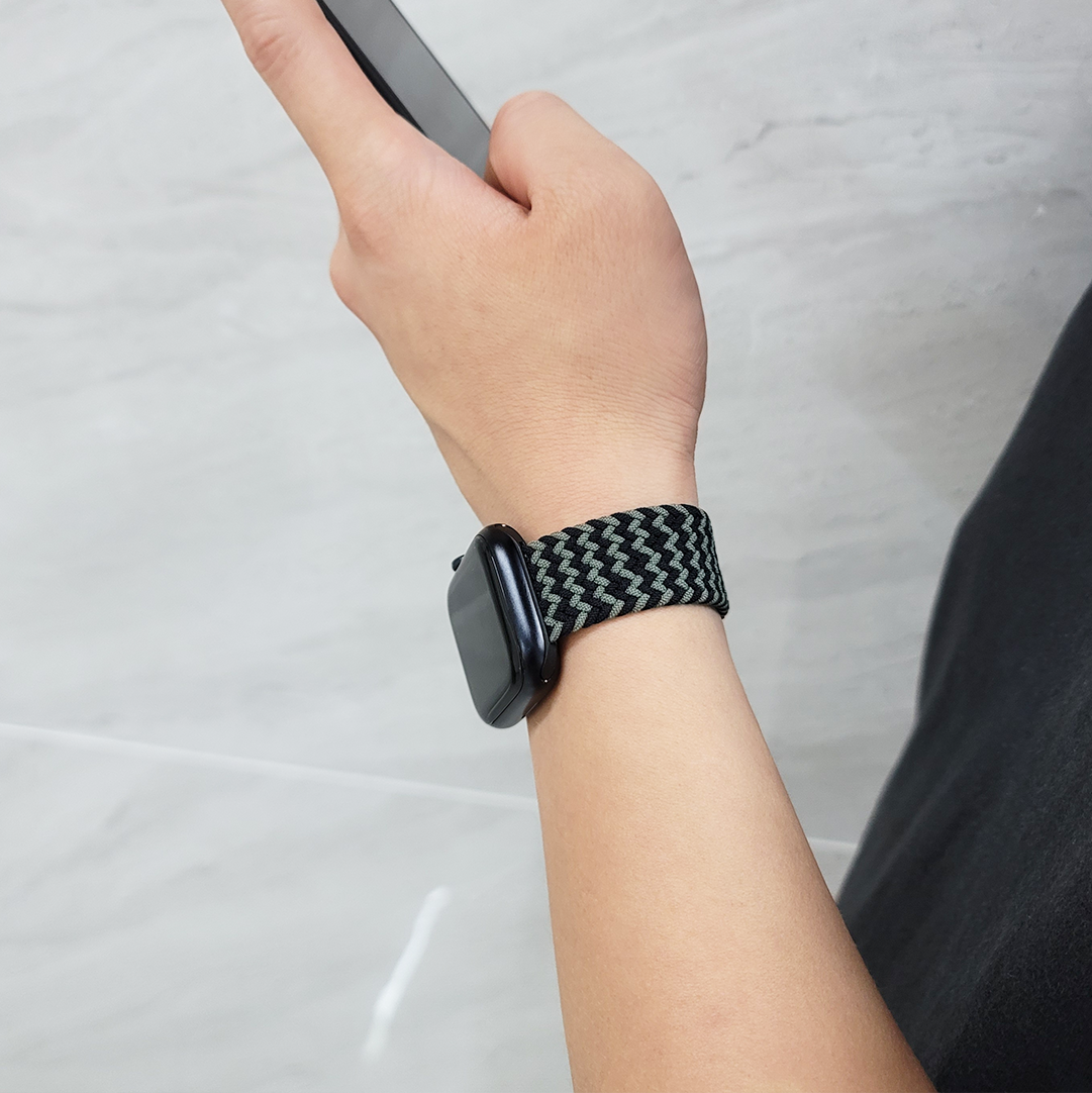 HAPS Chap. 黑綠尼龍編織彈力Apple Watch錶帶 (品牌直送)