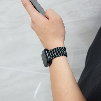 HAPS Chap. 黑綠尼龍編織彈力Apple Watch錶帶 (品牌直送)
