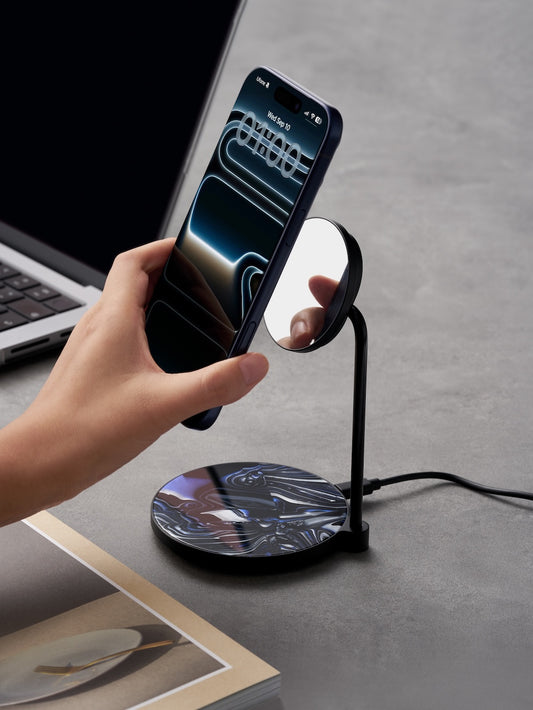 Alchemy Moon 系列 MagSafe 鏡面磁吸 2合1 無線充電座支架 • 桌面美學2026 (品牌直送)