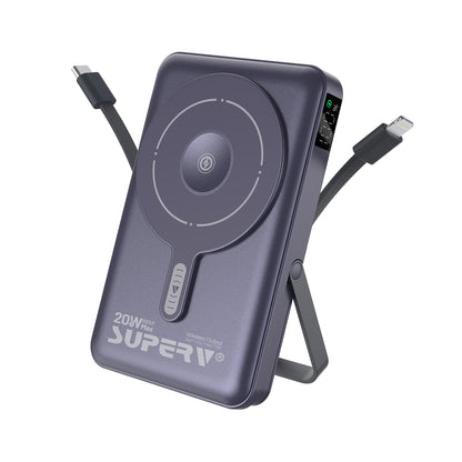 SUPERV CCC認證 可上機 4合1 LED顯示屏無線移動電源 F45 (品牌直送)