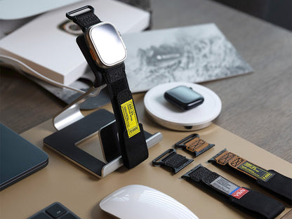 MIFA Apple Watch EDC-34 戰術尼龍混搭真皮皮革運動錶帶 (38-49mm 適用1-11代 & Ultra 1-3) (品牌直送 )