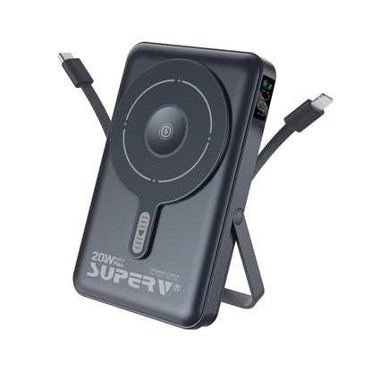 SUPERV CCC認證 可上機 4合1 LED顯示屏無線移動電源 F45 (品牌直送)