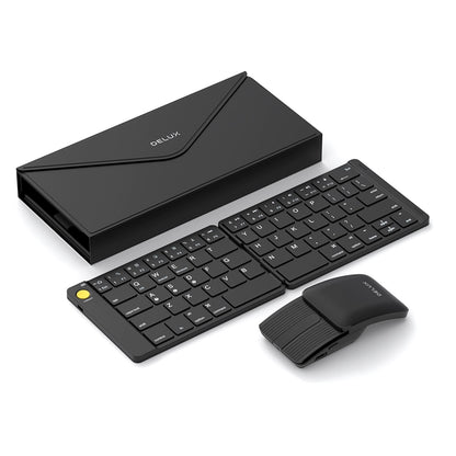 DeLUX MF10 Wireless Bluetooth Foldable Keyboard and Mouse Combo (Direct from Brand)