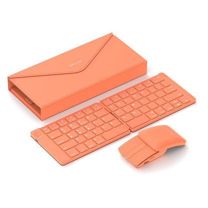 DeLUX MF10 Wireless Bluetooth Foldable Keyboard and Mouse Combo (Direct from Brand)