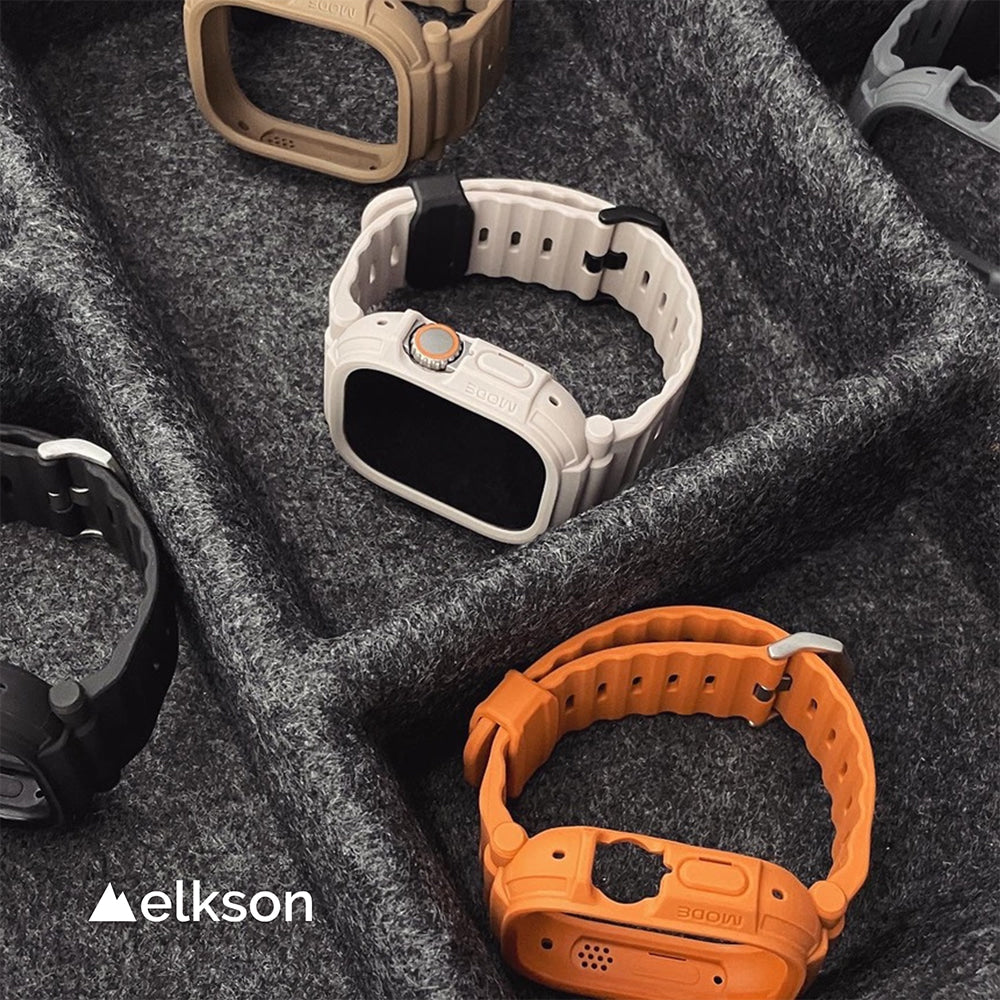 Elkson Apple Watch Ultra 1-3 Quattro Pro 2.0 一體成形軍規錶帶+9H鋼化膜套組_49mm (品牌直送 )