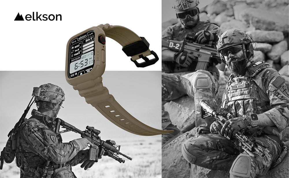 Elkson Apple Watch 9/8/7/6/5/4/SE Quattro Pro柔韌透氣耐磨TPU一體成形軍規錶帶38-45mm (品牌直送)