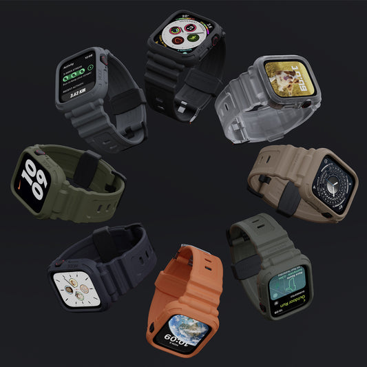 Elkson Apple Watch 9/8/7/6/5/4/SE Quattro Pro柔韌透氣耐磨TPU一體成形軍規錶帶38-45mm (品牌直送)