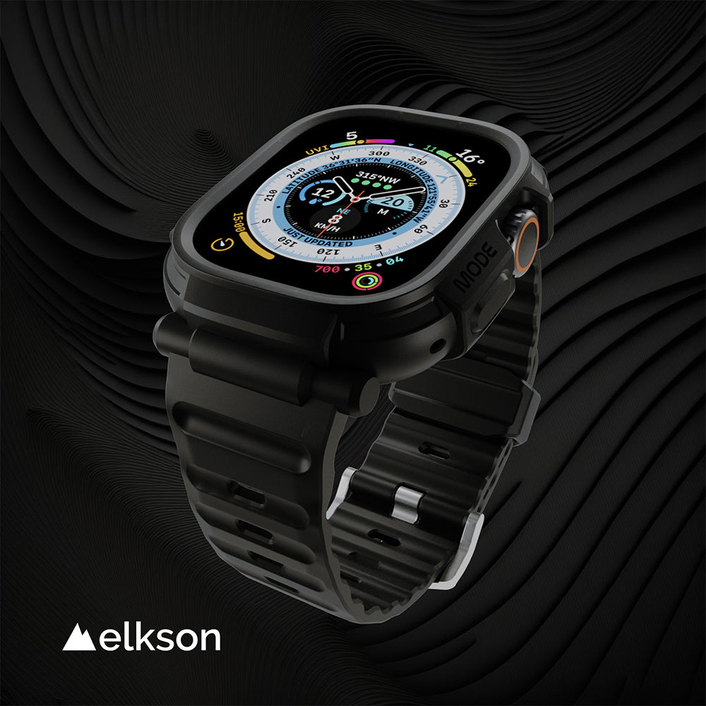 Elkson Apple Watch Ultra 1-3 Quattro Pro 2.0 一體成形軍規錶帶+9H鋼化膜套組_49mm (品牌直送 )