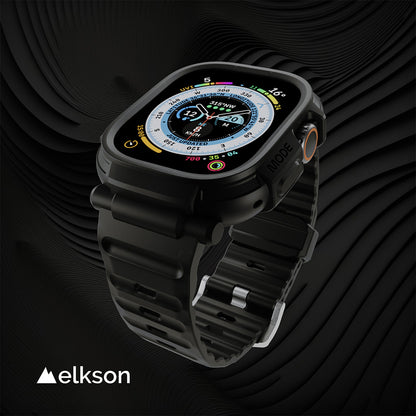 Elkson Apple Watch Ultra 1-3 Quattro Pro 2.0 一體成形軍規錶帶+9H鋼化膜套組_49mm (品牌直送 )