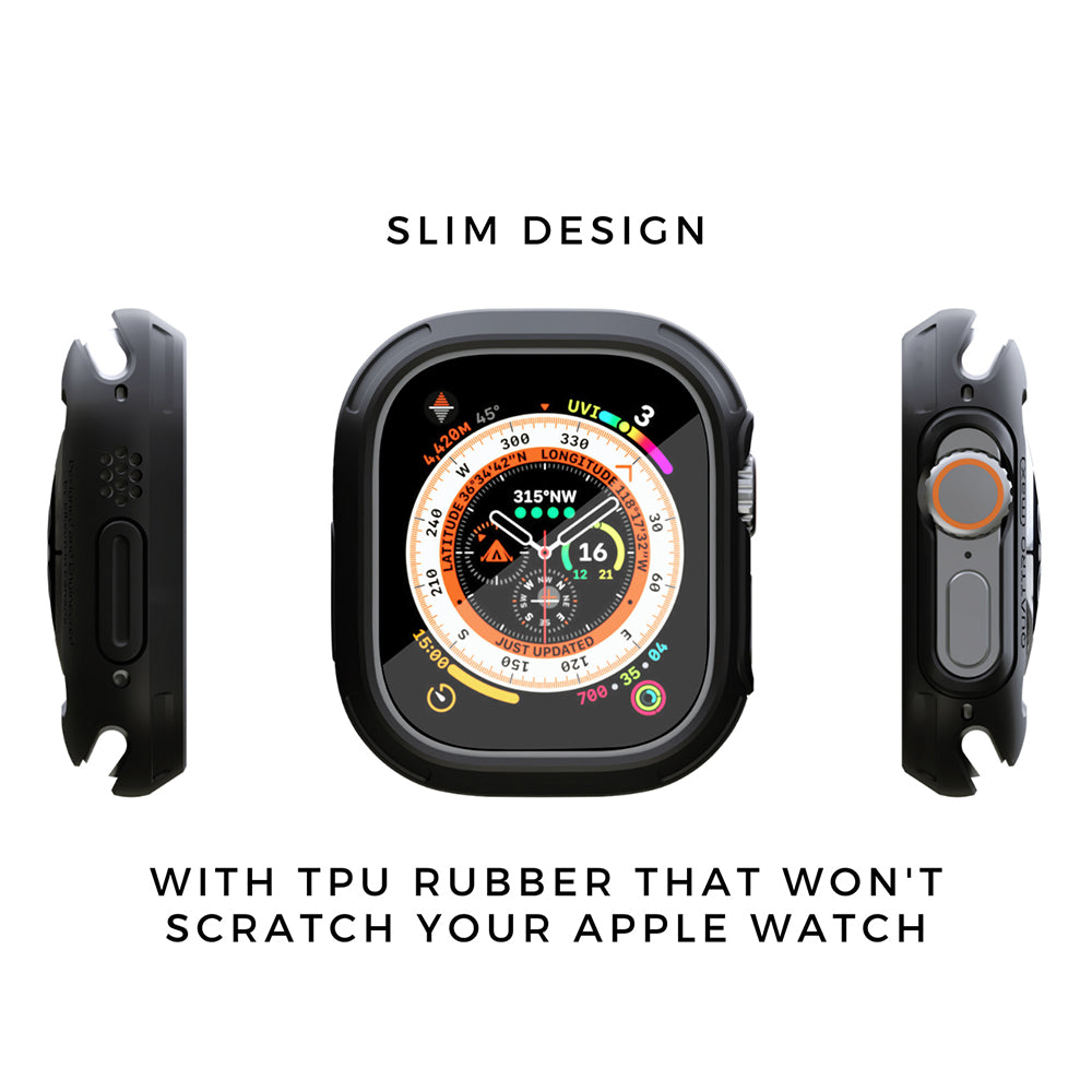 加拿大elkson Apple Watch Ultra 1 – 3 49mm Quattro Max軍規保護殼+保護貼套組(附貼膜神器) (品牌直送)