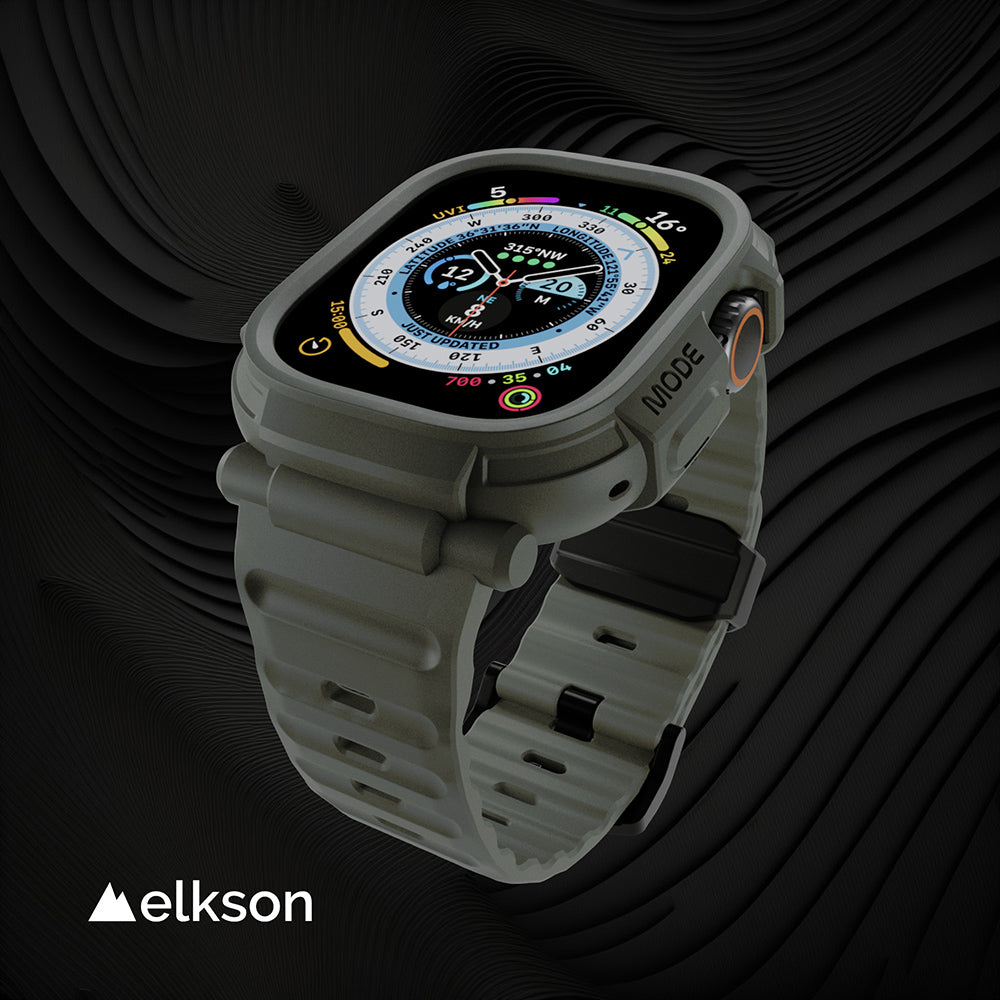 Elkson Apple Watch Ultra 1-3 Quattro Pro 2.0 一體成形軍規錶帶+9H鋼化膜套組_49mm (品牌直送 )