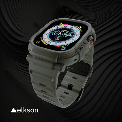 Elkson Apple Watch Ultra 1-3 Quattro Pro 2.0 一體成形軍規錶帶+9H鋼化膜套組_49mm (品牌直送 )