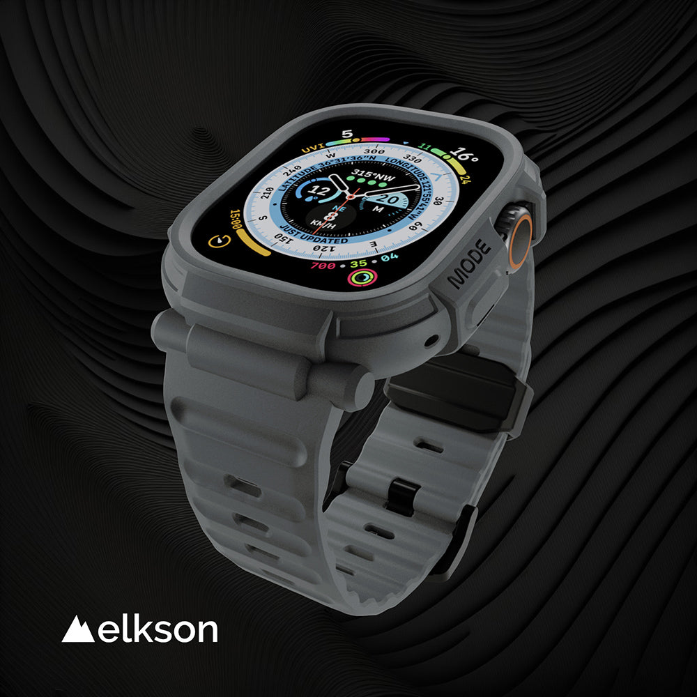 Elkson Apple Watch Ultra 1-3 Quattro Pro 2.0 一體成形軍規錶帶+9H鋼化膜套組_49mm (品牌直送 )