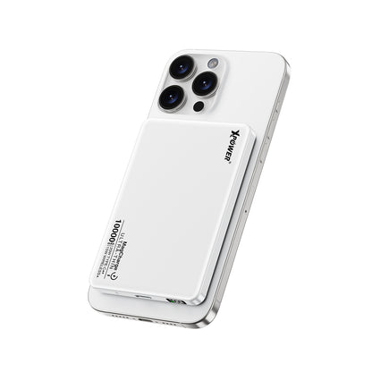 XPower M10K 2合1鋁合金數顯 10000mAh PD3.0+磁吸無線外置充電器 (陶瓷白特別版) (品牌直送)