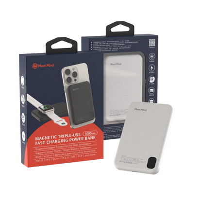 Meet Mind 5000mAh Mini Magsafe 3in1磁吸快充行動電源 (品牌直送)