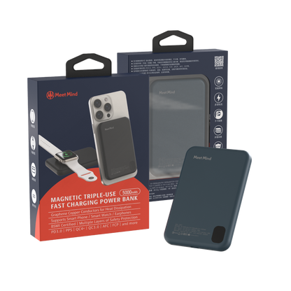 Meet Mind 5000mAh Mini Magsafe 3in1磁吸快充行動電源 (品牌直送)