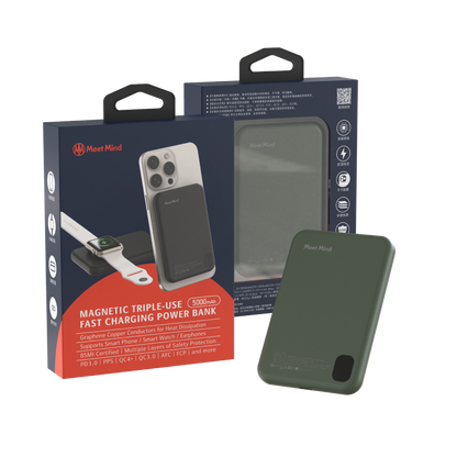 Meet Mind 5000mAh Mini Magsafe 3in1磁吸快充行動電源 (品牌直送)