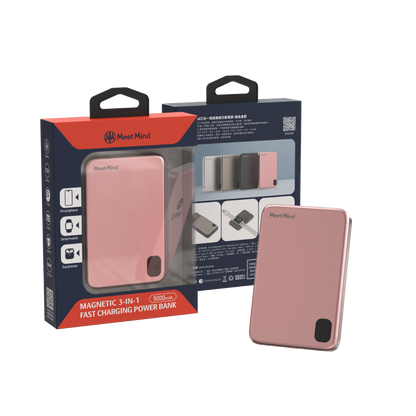 Meet Mind 5000mAh Mini Magsafe 3in1磁吸快充行動電源 – 鋁合金款 (品牌直送)