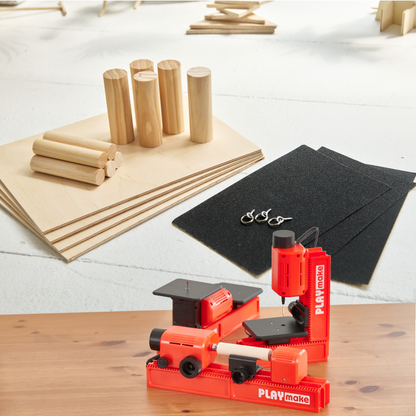 RIKUNORI First Children's D&T Safety 4-in-1 Wood Workshop | Hand-friendly Design (Direct from Brand)