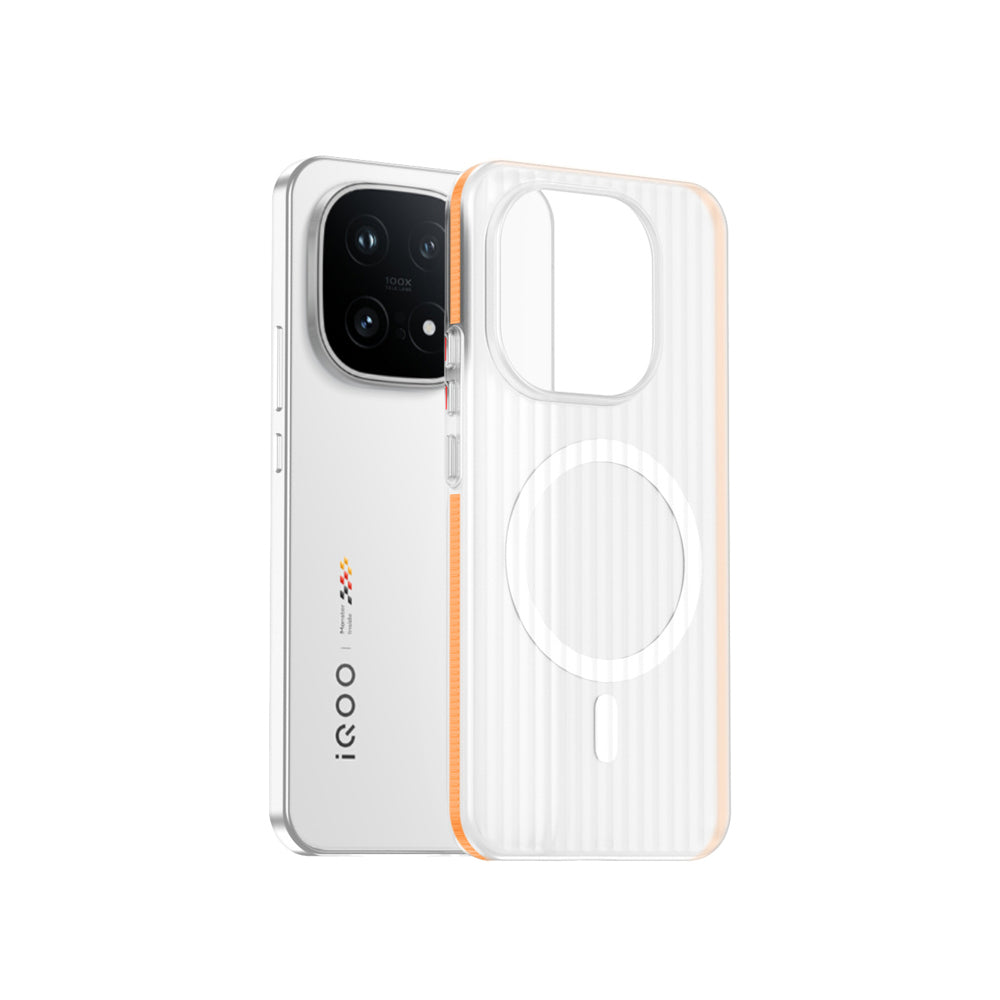 QinD iQOO 15 5G Grating Ice Mist Magnetic Case, Corrugated Ice Mist Magnetic Case, Phone Case, Supports MagSafe (Direct from Brand)