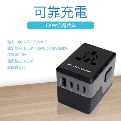 Swift 120W GaN萬國閃電快充插座 (品牌直送)