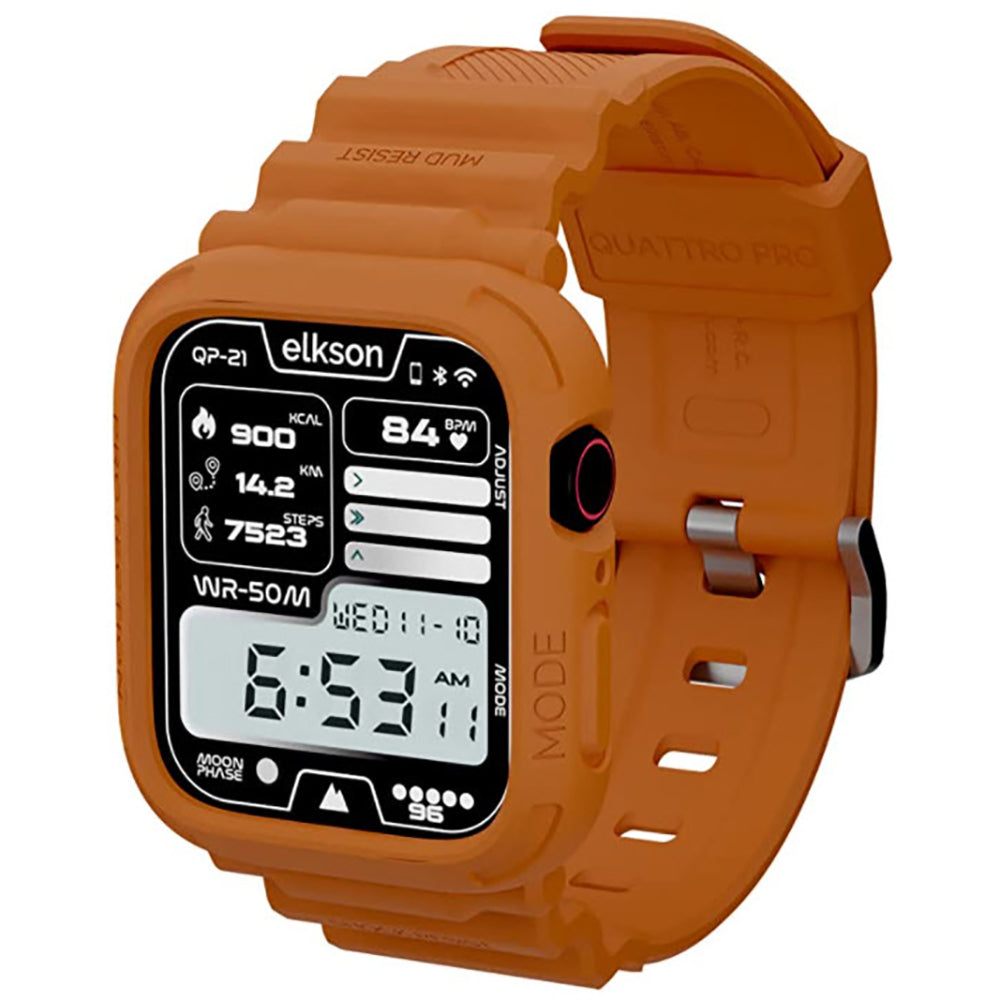 Elkson Apple Watch 9/8/7/6/5/4/SE Quattro Pro柔韌透氣耐磨TPU一體成形軍規錶帶38-45mm (品牌直送)