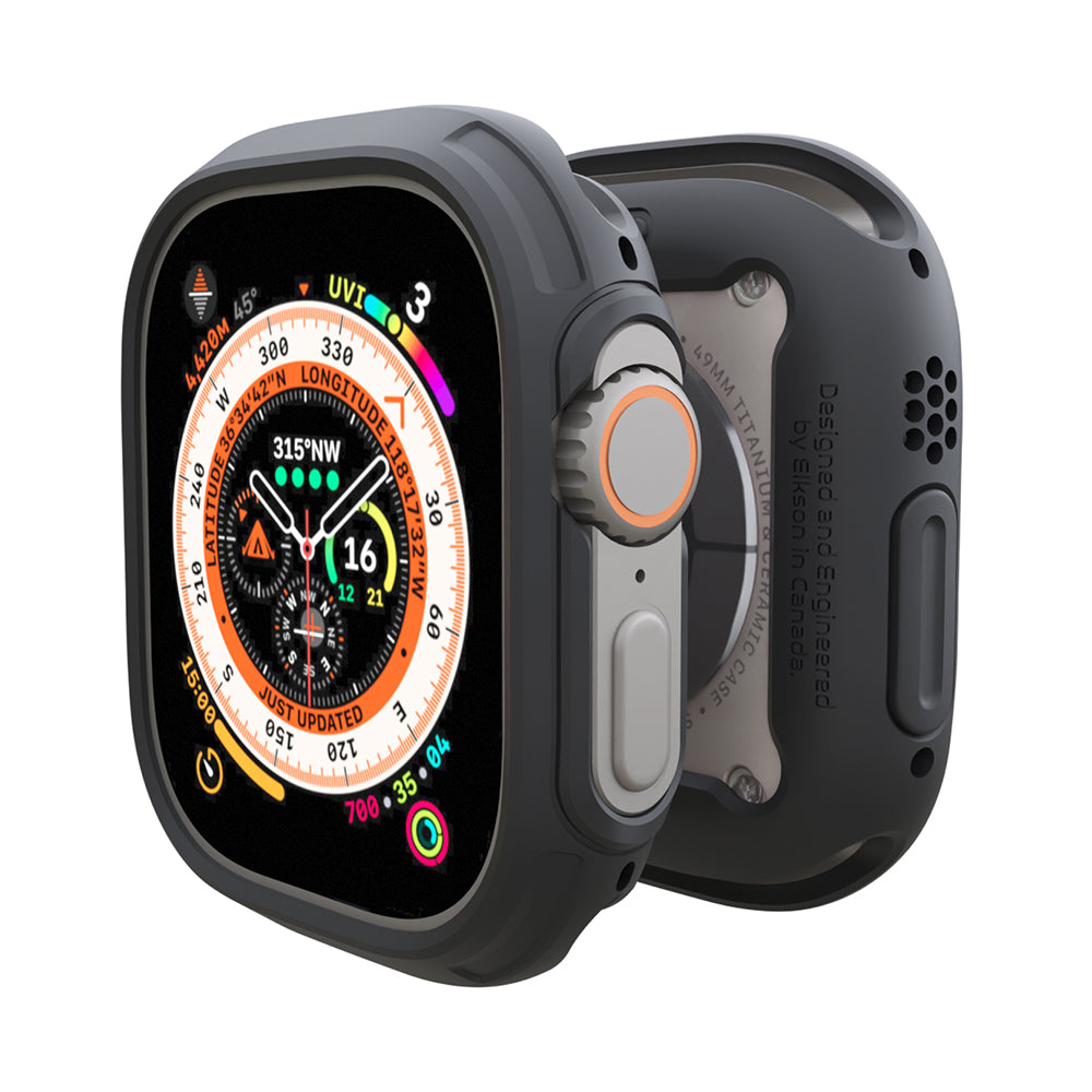 加拿大elkson Apple Watch Ultra 1 – 3 49mm Quattro Max軍規保護殼+保護貼套組(附貼膜神器) (品牌直送)