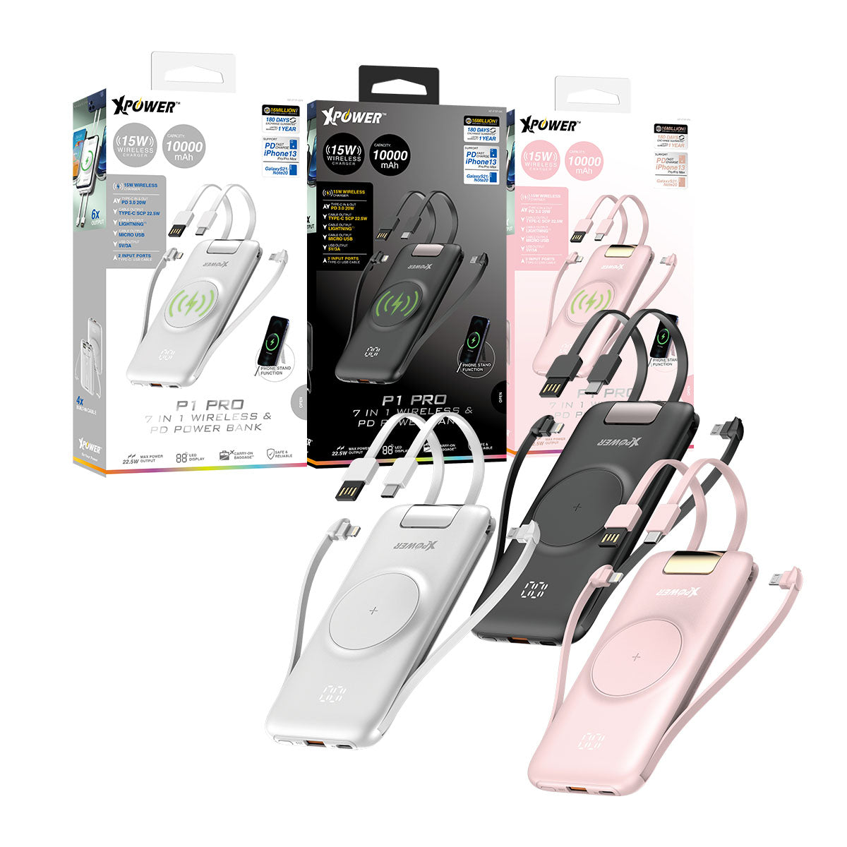 XPower P1 PRO 7合1無線+PD外置充電器 (品牌直送)