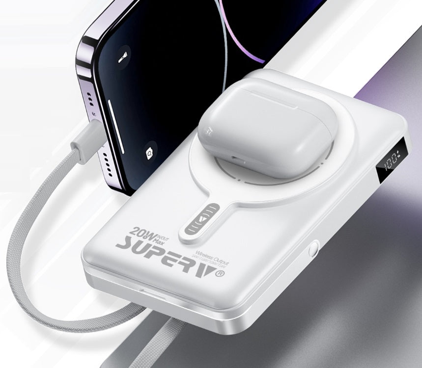 SUPERV CCC認證 可上機 4合1 LED顯示屏無線移動電源 F45 (品牌直送)