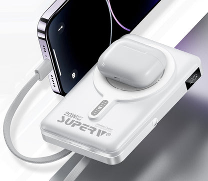 SUPERV CCC認證 可上機 4合1 LED顯示屏無線移動電源 F45 (品牌直送)