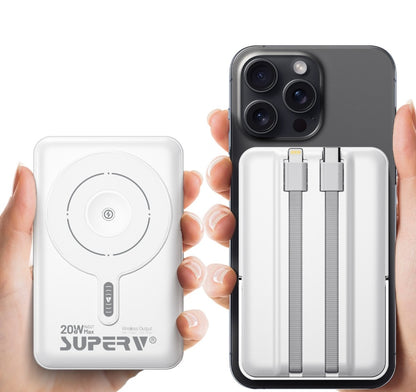 SUPERV CCC認證 可上機 4合1 LED顯示屏無線移動電源 F45 (品牌直送)