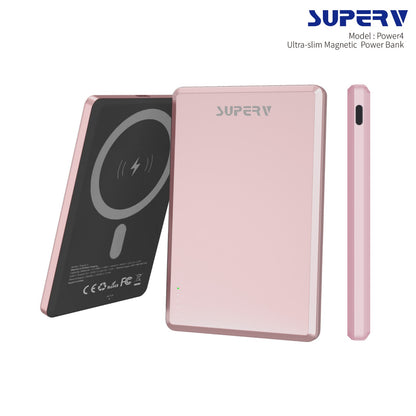 SUPERV – Power4 5000mAh PD20W 超薄無線磁吸充電器 Magnetic Wireless Power Bank – MagSafe Compatible (品牌直送)