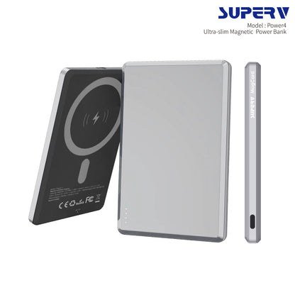 SUPERV – Power4 5000mAh PD20W 超薄無線磁吸充電器 Magnetic Wireless Power Bank – MagSafe Compatible (品牌直送)
