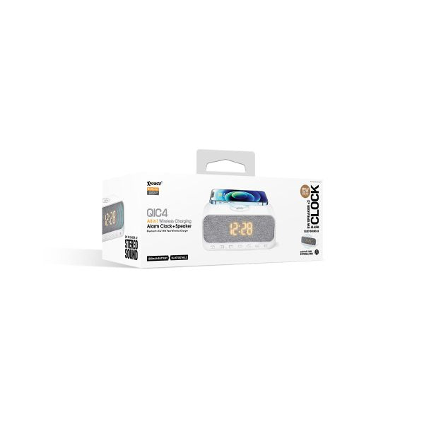 XPower QIC4 多合一15W無線充電+藍牙喇叭鬧鐘(品牌直送)