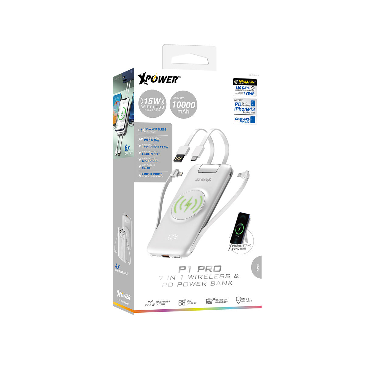XPower P1 PRO 7合1無線+PD外置充電器 (品牌直送)