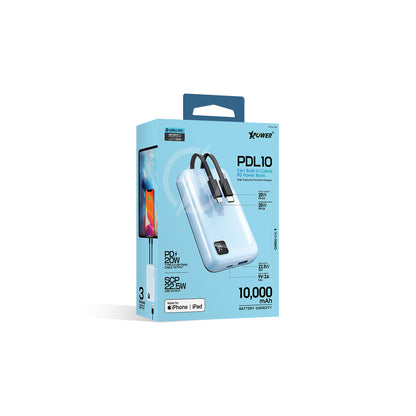 XPower PDL10 10,000mAh  2合1 PD 3.0快速充電器 (Apple MFi 官方認證)(品牌直送