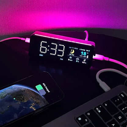 VOBOT 7 in 1 迷你集線擴充座｜附帶顯示螢幕與內建APP