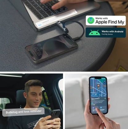 Bulletag Pro 4合1 256GB備份 追蹤鑰匙扣 | 適用於iPhone + Android 手機