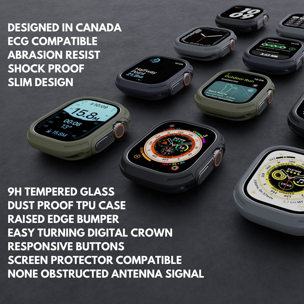 加拿大elkson Apple Watch Ultra 1 – 3 49mm Quattro Max軍規保護殼+保護貼套組(附貼膜神器) (品牌直送)