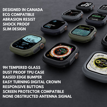 加拿大elkson Apple Watch Ultra 1 – 3 49mm Quattro Max軍規保護殼+保護貼套組(附貼膜神器) (品牌直送)