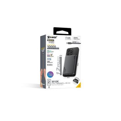 XPower M10K 3-в-1 Power Bank с цифровым дисплеем 10000 мАч PD3.0 + магнитная беспроводная зарядка (прямая доставка от бренда)