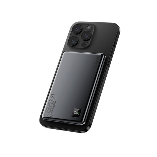 XPower M5K 2合1鋁合金數顯 5000mAh PD3.0+磁吸無線外置充電器