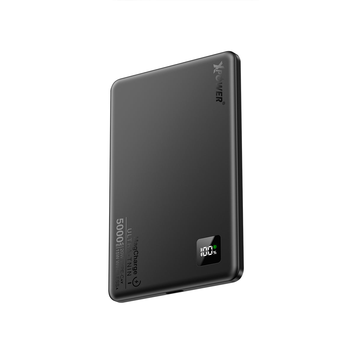 XPower M5K 2合1鋁合金數顯 5000mAh PD3.0+磁吸無線外置充電器