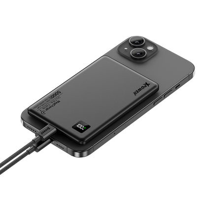 XPower M5K 2合1鋁合金數顯 5000mAh PD3.0+磁吸無線外置充電器