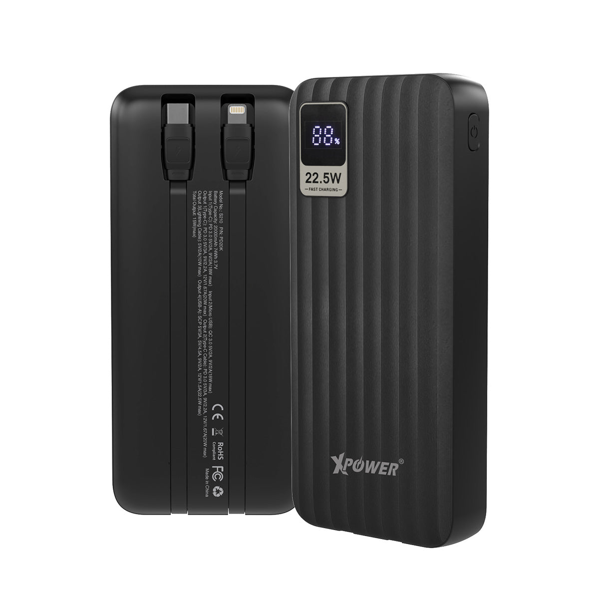 XPower PD20K 4輸出雙內置線Type-C PD & Lightning 20000mAh PD+SCP充電器 (品牌直送)