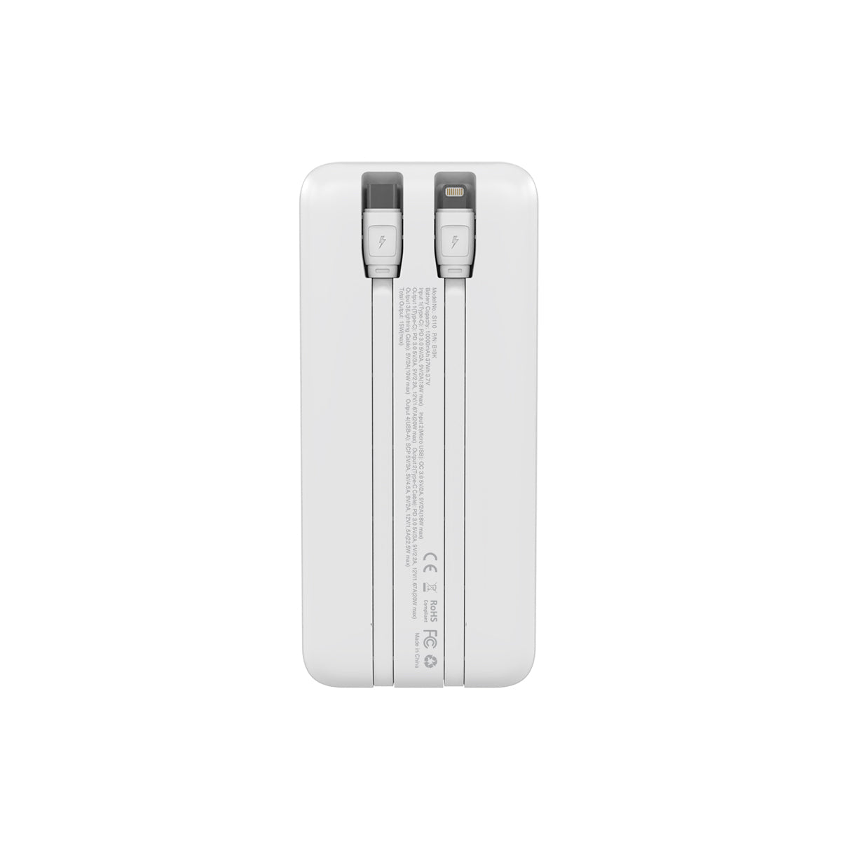 XPower B10K 4輸出雙內置線Type-C PD & Lightning 10000mAh PD+SCP充電器 (品牌直送)