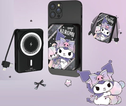 XPower x Sanrio Kuromi M10C 3合1磁吸無線快充+PD 3.0外置充電器 (品牌直送)