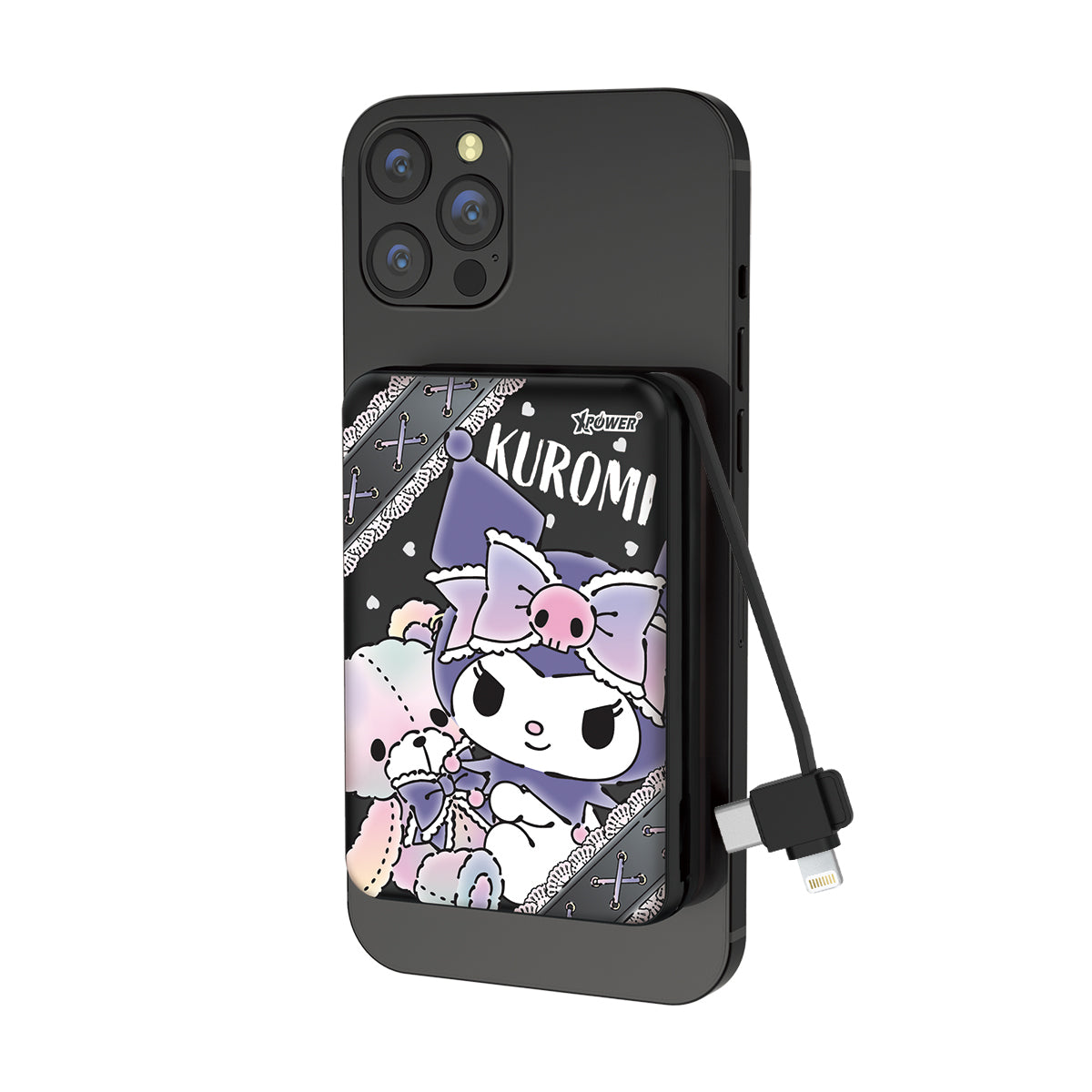XPower x Sanrio Kuromi M10C 3合1磁吸無線快充+PD 3.0外置充電器 (品牌直送)